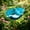 Blue, variant on Metal Flower Garden Stakes Bird Bath – Mini Bird Bath and Bee Watering Station for Yard(Blue)