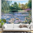 thumbnail image 4 of Monet Water Lilies Tapestry Green Floral Plant Tapestries Aesthetic Monet Wall Art Posters Nature Flower Garden Landscape Tapestrys for Bedroom Living Room Dorm, 4 of 7