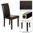 thumbnail image 4 of Yaheetech Faux Leather Dining Chairs with Wood Legs for Kitchen, Set of 4, Dark Brown, 4 of 6