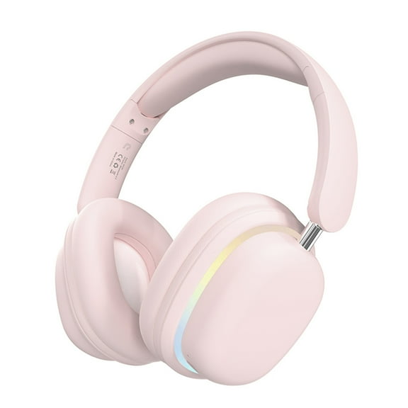 CXALSSY X3 Active Noise Cancelling Headphones, Over-Ear Headphones with Mic for Kids/Adults/Teen/School/TV, Pink