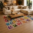 thumbnail image 3 of Gelasgo Animal Alphabet Velvet Area Rug, Colorful ABC Learning Decorative Carpet, Soft Indoor Floor Mat for Kids Room Nursery Classroom Playroom Home Decor, 3 of 5
