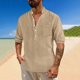 thumbnail image 1 of pstuiky hombres de manga larga, Camisa holgada informal con bolsillos ventilados y botones para hombre, cuello alto y mangas largas tops de invierno para hombre xxxl, 1 of 9