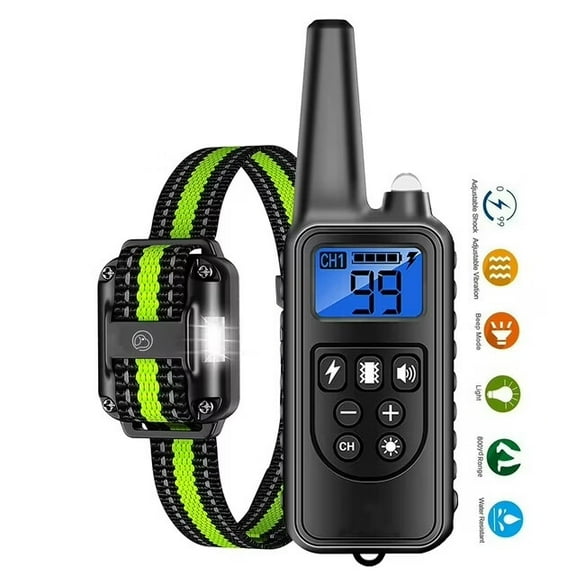Electric Dog Training Collar 2600 Feet Remote 4 Modes Light Beep Vibration Shock Waterproof