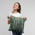 thumbnail image 5 of Plutus Emerald Green Plush Pelt Animal Faux Fur Luxury Throw Pillow - Double sided 18" x 18", 5 of 5