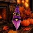 thumbnail image 5 of 1PC Halloween Faceless Gnome Decor,6.99in Gradient Candy Color Plush Figurine with Witch Hat, Soft Cloth Tabletop Ornament for Home Office Party Fall Holiday Decoration,Purple, 5 of 5