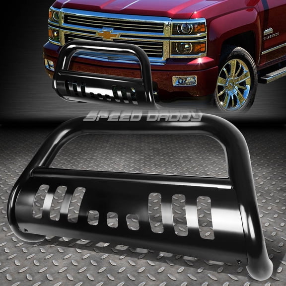 FOR 14-16 CHEVY SILVERADO/SIERRA 1500 BLACK 3" BULL BAR PUSH BUMPER GRILLE GUARD