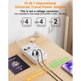 thumbnail image 3 of Adaptador de enchufe de viaje Beeiker de EE. UU. a Europa con 6 tomas USB y 4 salidas, 3 of 7