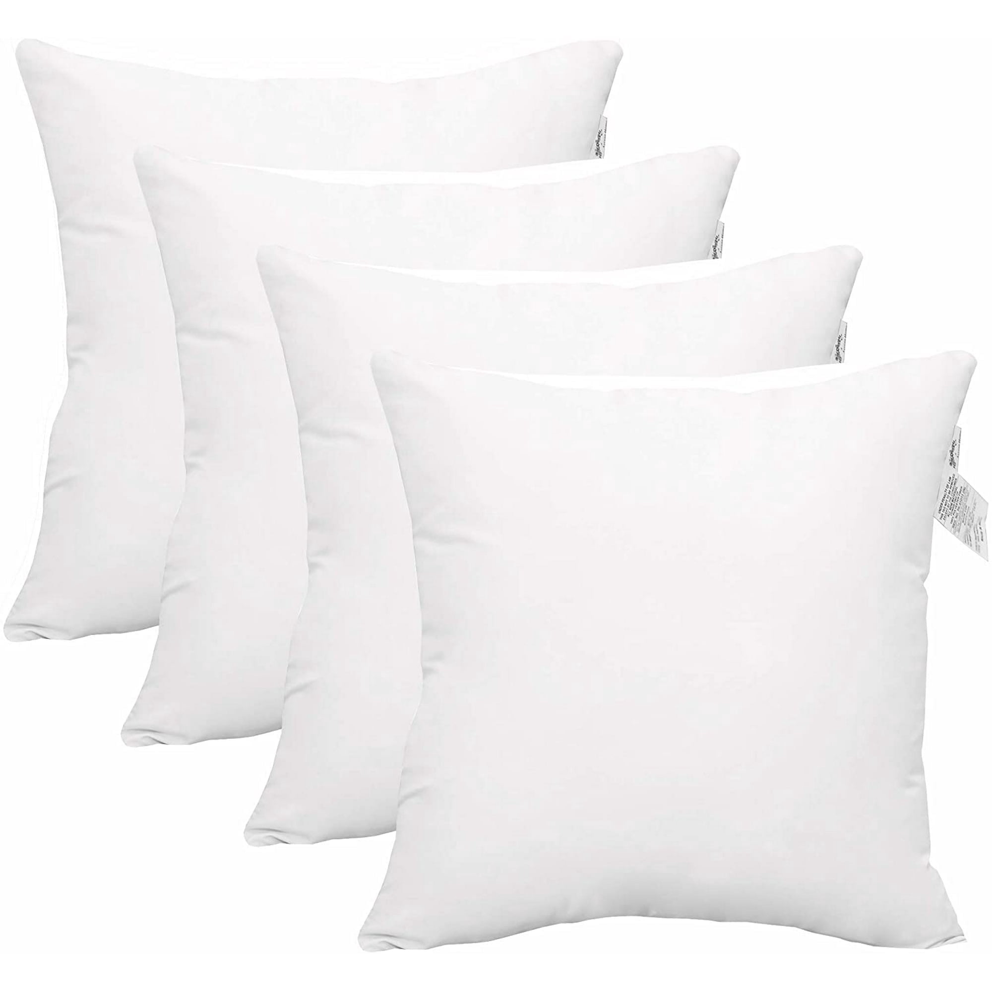 ANA 18 X 18 Pack of 4 pc Hypoallergenic Square Form Decorative Throw Pillow Inserts Couch Sham Cushion Stuffer,Square Pillow Form for Patio, Furniture, Bed, Living Room, Garden