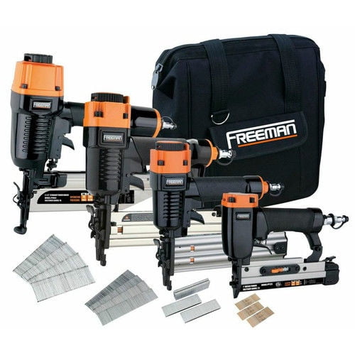 Freeman P4FNCB Pneumatic Finish & Brad Nailer 4Piece Combo Kit