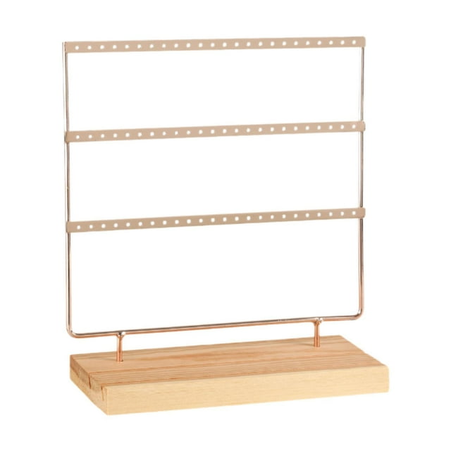 Soporte para joyería, organizador de pendientes, 72 agujeros, collar, pulsera, soporte para pendientes, organizador de joyas para tocador y hogar Oro rosa