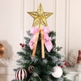 thumbnail image 5 of sruoe Christmas Tree Bow Decoration, Christmas Tree Topper, Velvet Bows for Christmas Tree, Gift Packag Bow Ribbon, Lightweight Hanging Christmas Bows for Home Front Door Party Decor, Pink, 5 of 6
