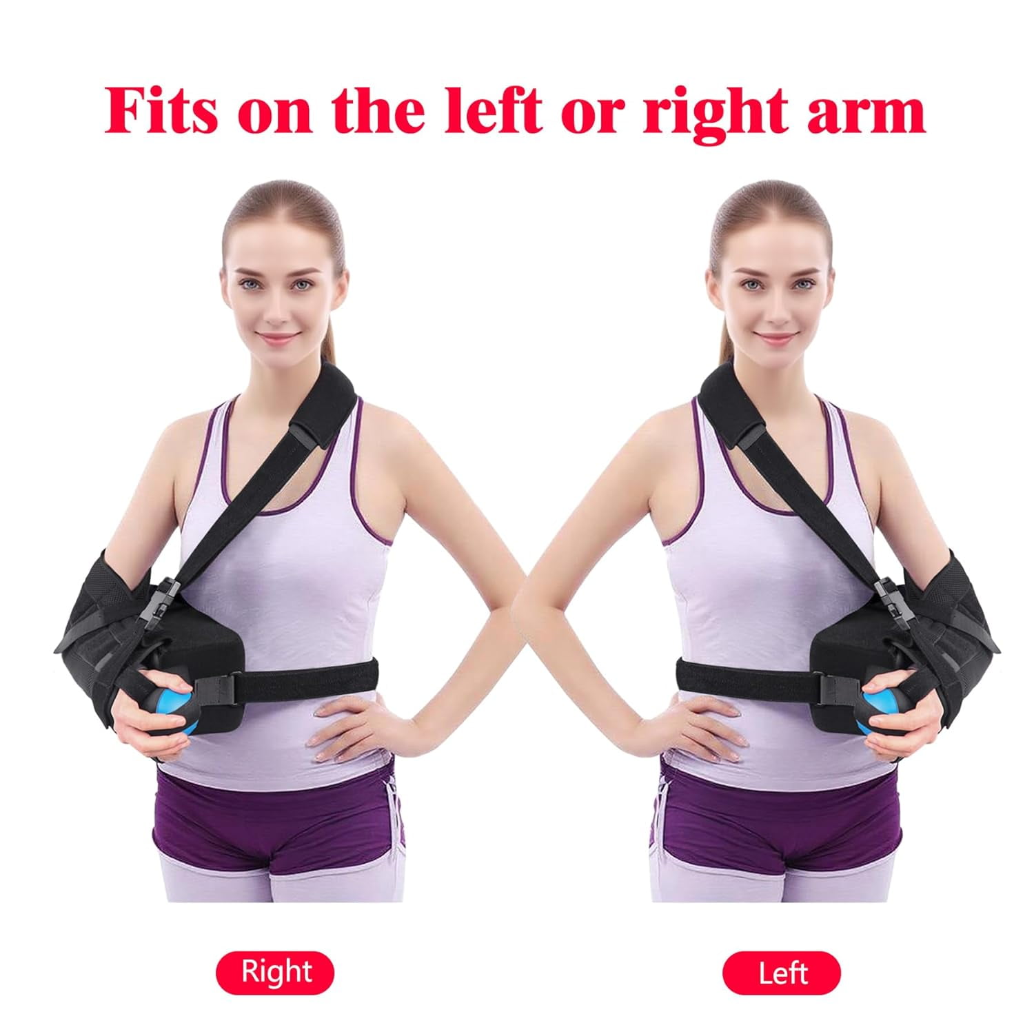 Shoulder Abduction Sling, Immobilizer for Injury Support, Pain Relief Arm Pillow for Rotator Cuff with Removable Wedge Abduction Pillow and Stress Ball, Subluxation, Surgery, Dislocated, Broken Arm
