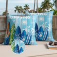 thumbnail image 2 of Summer Surfing Outdoor Pillow Covers Pack of 2 Surfboard Beach Palm Trees Blue Wood Grain Waterproof Throw Pillow Covers Decorative Cushion Cases for Patio Garden Tent Balcony Couch 20x20 inch, 2 of 9