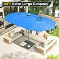 thumbnail image 6 of AECOJOY 15ft Patio Umbrella with Solar Lights, Large Double Umbrella Outdoor Patio, Rectangle TableUmbrella with 156 PCS LED Lights and Crank Handle for Backyard Deck Pool Shade in Blue, 6 of 7