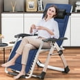 thumbnail image 2 of FICISOG Zero Gravity Chair, with Removable Cushion,Suitable For Indoor And Outdoor Use, with Cup Holder Folding Zero Gravity Chair,Blue, 2 of 11