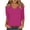 Hot Pink, variant on SCSAlgin Womens V Neck 3/4 Sleeve T Shirts Casual Basic Summer Tees Shirts Loose Fit Tunic Tops Fall Pullover