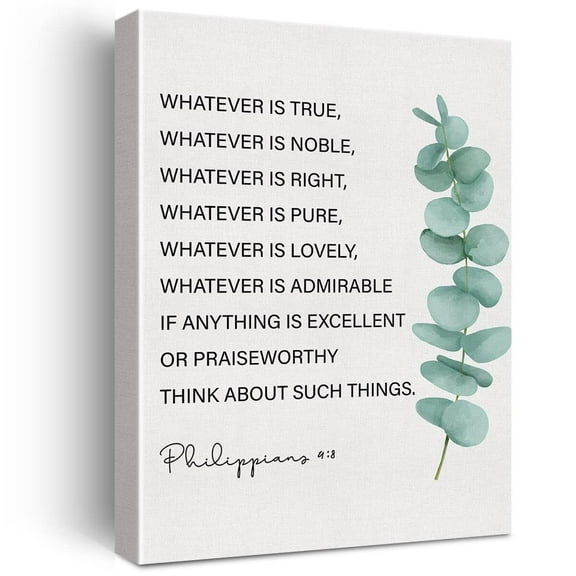 Philippians 4:8 Whatever Is True Bible Verse Canvas Wall Art Christian Office Home Decor Scripture Poster Artwork poster