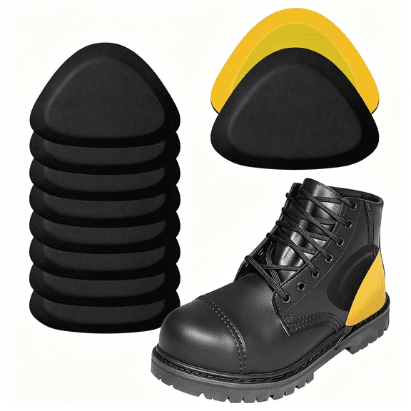 XIRQI 4 Pair Leather Heel Pads, Heel Grips Liner Cushions for Pain Relief, Inserts for Women/Men Loose Shoes Improved Shoe Fit and Comfort (Black)