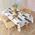 thumbnail image 3 of White Cow Moo Heart Pattern Rectangle Tablecloth 60"x120",Waterproof Polyester Rectangle Table Cloth, Wipeable Spillproof Polyester Tablecloth for Dining, Camping, Indoor and Outdoor, 3 of 6