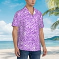thumbnail image 5 of Haiem Lilac Glittering Printed Hawaiian Shirt for Men - Men’s Casual Beach Summer Shirts - Stretch Fabric with Modern Fit-Small, 5 of 9