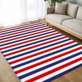 thumbnail image 4 of 5x7 Area Rugs, Red Blue White Striped Non-Skid Rubber Backing Large Rectangle Rugs - Living Room Bedroom Home Office, Modern Simple Stripes Indoor Floor Mat Carpets Washable Rug, 4 of 9