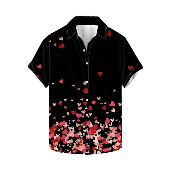 Leesechin Men's Valentines Day Button Down Shirts - Date Night Shirt