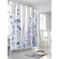 thumbnail image 3 of Shower Curtains Blue Theme Bath Curtain Blue Flower Waterproof Bathroom Shower Curtain Set with Hooks Decoration 36 x 72 Inches, 3 of 7