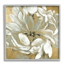 Stupell Industries Abstract White Magnolia Blossom Flower Petals over Gold, 12 x 12,Design by Carol Robinson