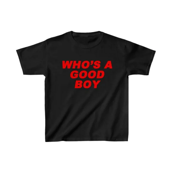 100% Cotton Who's A Good Boy Y2K Cropped Tee, Women Trendy Cute Short Sleeve Aesthetic Preppy Cotton T-Shirt Golf Gift T-Shirt For Men and Women