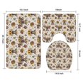 thumbnail image 3 of Beige Highland Cow Sunflower Basket Pattern Bathroom Rugs Sets 3 Piece,Toilet Cover Set,Absorbent Non Slip Bathroom Mats Sets with U-Shaped Contour Rug Toilet Rug Set, 3 of 5