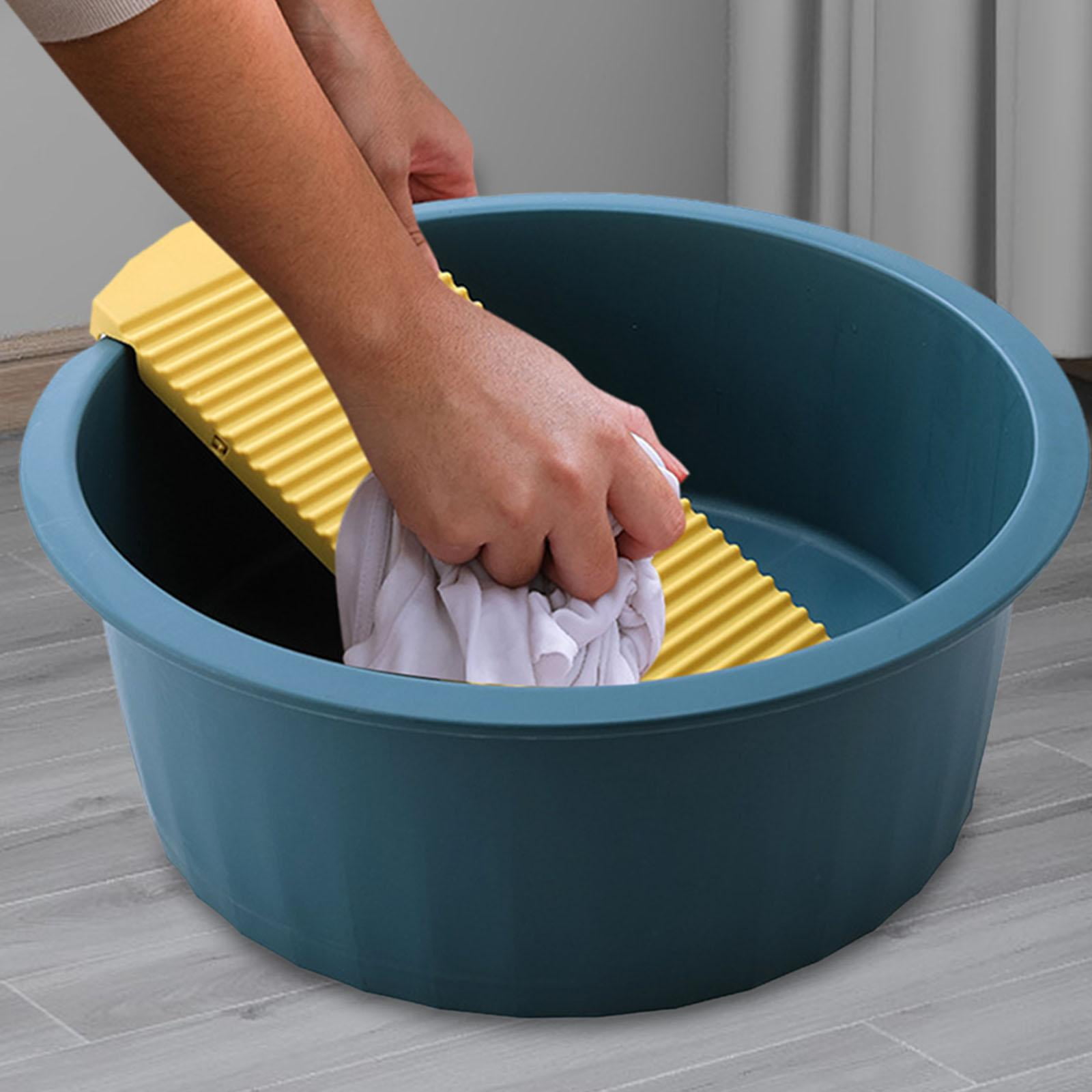 Laundry Wash Basin with Washboard: Washing Clothes Bucket Hand Wash Board  Plastic Basin for Laundry Japanese Laundry Tub for Diaper T Shirt Underwear