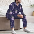 thumbnail image 7 of Honeii Lavender Flowers Pattern Mens Pajamas Set,2pcs Men's Lounge Long Sleeve Sleep Shirt and Pajama Bottoms Sleepwear Set,Mens Pjs Sets-XX-Large, 7 of 7