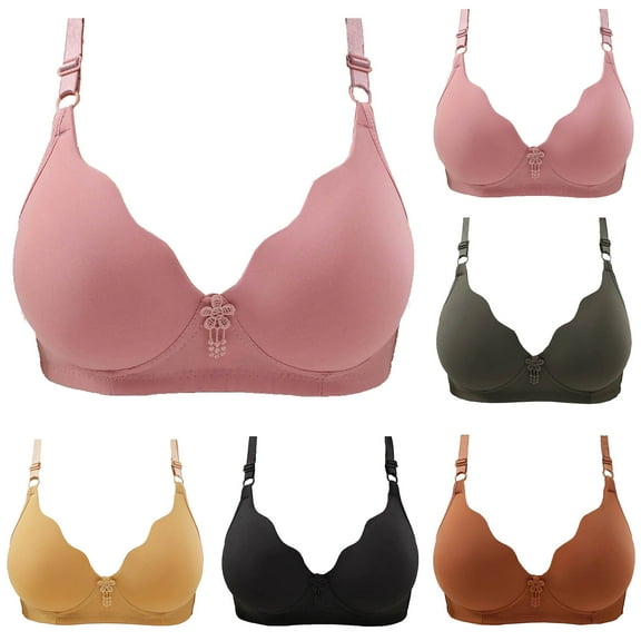 TTUHYWXI Womens Bra Tshirt Push Up Seamless No Wire Smooth Bras Adjustable Strap Full Coverage Supportive Wireless Plus (Beige, L)