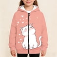thumbnail image 2 of Shadoumai Girls Soft Long Sleeve Zip Up Hooded Sweatshirt Multi Front Pockets Casual Pullover Outerwear for School and Daily Play, Girls Pocket Zip Up Hooded Sweatshirt, 2 of 5