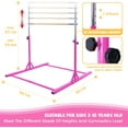 thumbnail image 3 of Kangaroo Hoppers Adjustable Gymnastics Bar for Kids Ages 3-15, 35.4" to 57.1", Horizontal Bar for Home, Steady Steel Construction, Anti-Slip, 260LBS, 3 of 7
