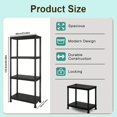 thumbnail image 4 of Sturdy 4/5-Tier Plastic Storage Shelf, Freestanding Utility Organizer for Basement, Garden Tools & Books, Matte Finish, Waterproof & Sun-Resistant, Eco-Friendly for Outdoor Use, 4 of 14