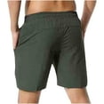 thumbnail image 4 of Jacenvly 2024 New Summer Mens Shorts Men Sports Running Casual Solid Fitness Training Exercise Quick-Drying Shorts Pants Skin-Friendly Short Trousers Army Green, 4 of 5