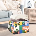 thumbnail image 3 of Yayeee Collapsible Cube Storage Bin with Lid Fabric Closet Decorative Basket with Handles, Abstract Plants, 3 of 7