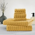 thumbnail image 2 of Mainstays Performance Cotton 6-Piece Bath Towel Set, Super Soft Quick Dry Fade Resistant, Textured Yellow, 2 of 9