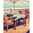 thumbnail image 2 of nqOlkjepod White Brown Bear Outdoor Tablecloth with Umbrella Hole & Zipper, Retro Country Farmhouse Rustic Wood Grain Rectangle Table Cover 54x80 Inch, Waterproof Table Cloth Protector for Patio, 2 of 7