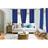 Royal Blue 1-Piece Adam Solid Blackout Grommet-Top Window Curtain Panel 37" W X 63" L