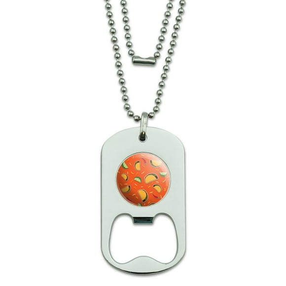 Delicious Taco Fiesta Pattern with Chili and Lime Military Dog Tag Bottle Opener Pendant