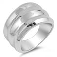 thumbnail image 1 of Grooved Ridge Wide Shiny Ring .925 Sterling Silver Band Jewelry Female Male Unisex Size 7, 1 of 4