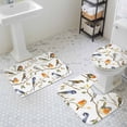 thumbnail image 3 of Spring Animal Bathroom Rugs Set Watercolor Funny Birds Gradient Color Leaf Farmhouse Non Slip Absorbent Soft Bath Mats 3 Piece Set with Bathroom Rug, U-Shaped Floor Mat, Toilet Seat Cover Large Size, 3 of 9