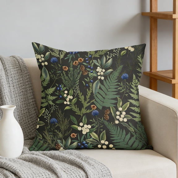Floral Print Pillowcase 16x16 inch,Soft Flax Pillowcover for Bedroom Sofa Chair Living Room Decoration Pillow Cover