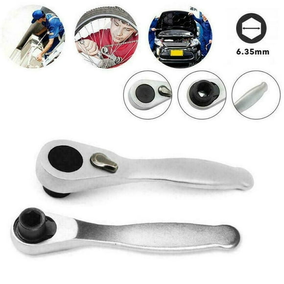 WREESH Mini Ratchet 1/4 Inch Drive Ratchet Handle 72 Teeth Quick Release Socket Spanner