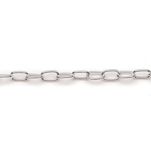 Beadalon 3.4mm Silver Plated Steel Elongated Chain, 1 Each
