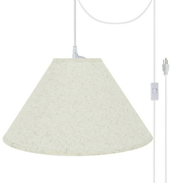 Aspen Creative 72202-21 Two-Light Plug-In Swag Pendant Kit with Empire Lamp Shade, Flaxen