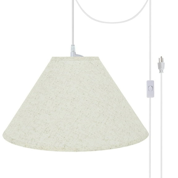Aspen Creative 72202-21 Two-Light Plug-In Swag Pendant Kit with Empire Lamp Shade, Flaxen