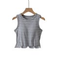 thumbnail image 3 of Womens Built in Bra Tank Tops Ribbed Sleeveless 2026 Summer Basic Tops Lightweight Breathable Sleeveless Camisole Summer Cami Shirts(Grey,XL), 3 of 3